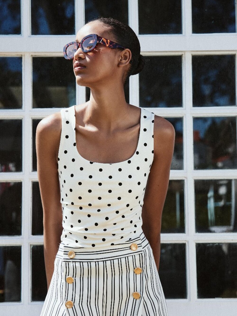 ZARA WIDE STRAP POLYAMIDE TANK TOP - SIZE SMALL